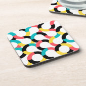 カラフル,トレンディー，陽気，おもしろい幾何モダン度 コースター (左側)