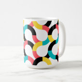 カラフル,トレンディー，陽気，おもしろい幾何モダン度 コーヒーマグカップ (正面右)