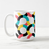 カラフル,トレンディー，陽気，おもしろい幾何モダン度 コーヒーマグカップ (左)