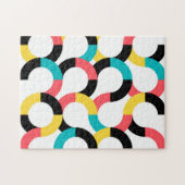 カラフル,トレンディー,陽気,おもしろい幾何モダン度 ジグソーパズル (横)
