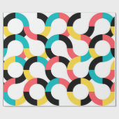 カラフル,トレンディー，陽気，おもしろい幾何モダン度 ラッピングペーパー (フラット)