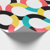 カラフル,トレンディー，陽気，おもしろい幾何モダン度 ラッピングペーパー (角)