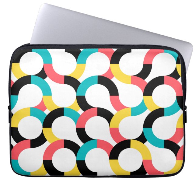 カラフル,トレンディー，陽気，おもしろい幾何モダン度 ラップトップスリーブ (正面)