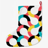 カラフル,トレンディー，陽気，おもしろい幾何モダン度 ラージクリスマスストッキング (裏面)