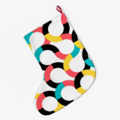 カラフル,トレンディー，陽気，おもしろい幾何モダン度 ラージクリスマスストッキング (裏面 (吊り時))