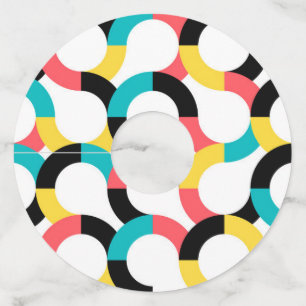 カラフル,トレンディー,陽気,おもしろい幾何モダン度 ワイングラスタグ