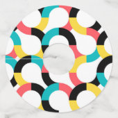 カラフル,トレンディー，陽気，おもしろい幾何モダン度 ワイングラスタグ (裏面)