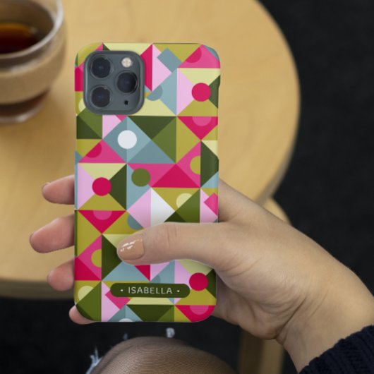 カラフル トレンディ モダン ガーリー パターン カスタム 名前 Case-Mate iPhoneケース