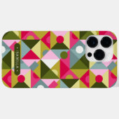 カラフル トレンディ モダン ガーリー パターン カスタム 名前 Case-Mate iPhoneケース (裏面 (横))