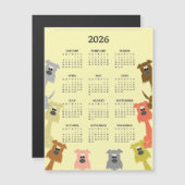 カラフル・ドッグス 2026年 カレンダー マグネット カード (正面/裏面)