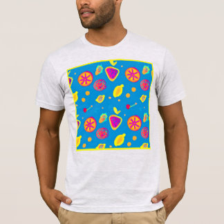 カラフル ネオン フルーツ パターン シンフォニー Tシャツ