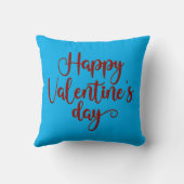 カラフル「ハッピーバレンタインデー」装飾用クッション クッション (裏面)