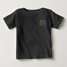 カラフル ハッピーバースデー フローラル ベビーTシャツ