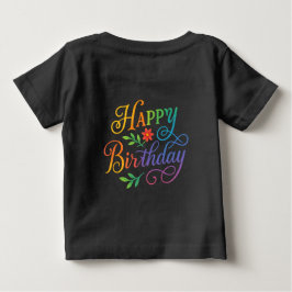 カラフル ハッピーバースデー フローラル ベビーTシャツ