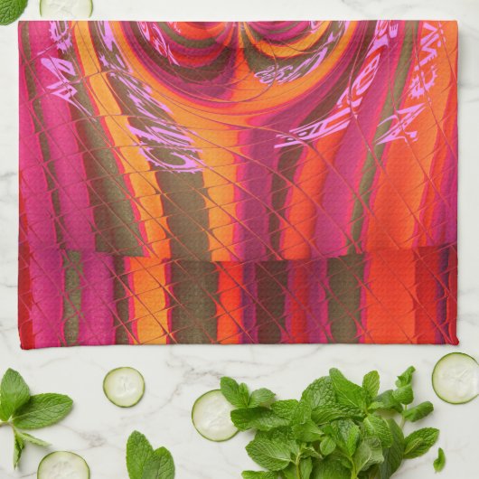 カラフル ハッピー クリスマス ハッピー ニューイヤー デザイン キッチンタオル (折り畳み)