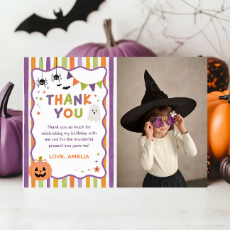 カラフル ハロウィン お誕生日 写真 感謝 カード