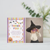 カラフル ハロウィン お誕生日 写真 感謝 カード (スタンド正面)