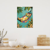 カラフル・ハンモックの怠け者 ポスター (キッチン)