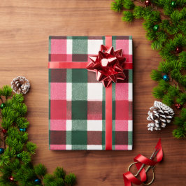 カラフル バッファロー プリント クリスマス ラッピングペーパー