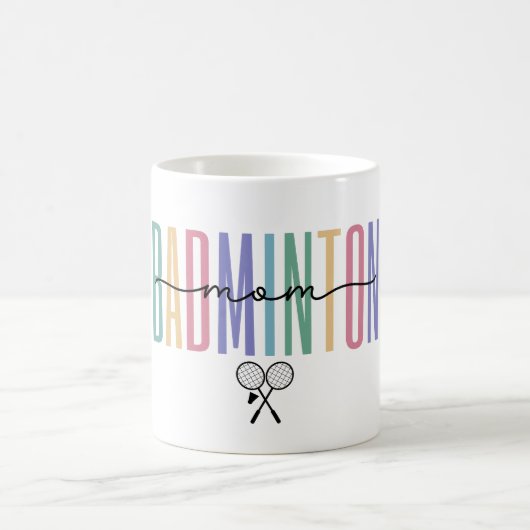 カラフル バドミントンママ コーヒーマグカップ (中央)