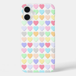 カラフル バレンタイン メッセージ ハート キャンディ iPhone 16 PLUSケース