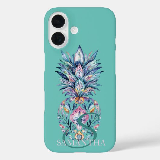 カラフル パイナップル ミント グリーン Case-Mate iPhoneケース (裏面)