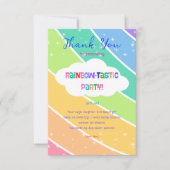 カラフル パステル レインボー スパークル サンキューカード (正面)