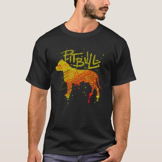 カラフル ピットブル Tシャツ (正面)