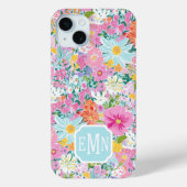 カラフル ピンク ガーデン モノグラム Case-Mate iPhoneケース (裏面)