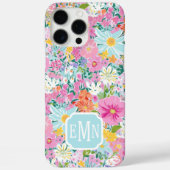 カラフル ピンク ガーデン モノグラム Case-Mate iPhoneケース (裏面)