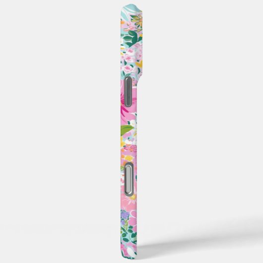 カラフル ピンク ガーデン モノグラム Case-Mate iPhoneケース (裏面 / 右)