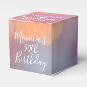 カラフル ピンク ボケ ライト ありがとう 2" パーティー フェイバーボックス (正面サイド)