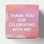 カラフル ピンク ボケ ライト ありがとう 2" パーティー フェイバーボックス (上部)