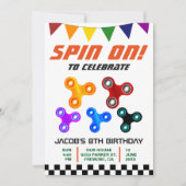カラフル フィジット スピナー キッズ 誕生日パーティー ご招待 招待状 (正面)
