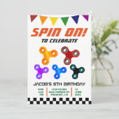 カラフル フィジット スピナー キッズ 誕生日パーティー ご招待 招待状 (スタンド正面)