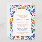 カラフル フォーク フローラル フィエスタ ブライダル シャワー 招待状 (正面)
