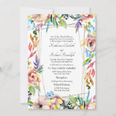 カラフル フォーマル ヴィブラント フローラル 親の結婚式 招待状 (正面)