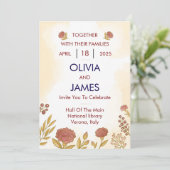 カラフル&フラワーの結婚式招待状 招待状 (スタンド正面)