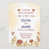 カラフル&フラワーの結婚式招待状 招待状 (正面/裏面)