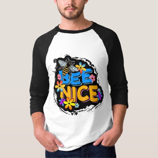 カラフル フラワー お花 ビーニス Tシャツ (正面)