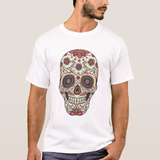 カラフル フラワー シュガースカル スティッカー Tシャツ