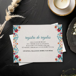 カラフル フラワー スペイン 結婚 エンクロージャーカード