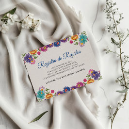 カラフル フラワー ボタニカル フィエスタ スペイン 結婚式 エンクロージャーカード