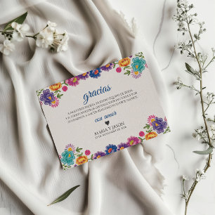 カラフル フラワー ボタニカル フィエスタ スペイン 結婚式 サンキューカード