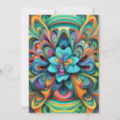 カラフル フラワー ボヘミアン 招待状 (正面)