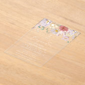 カラフル フラワー, 野の花, ボヘミアン, 確認式 アクリル招待状 (レイダウン)