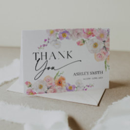カラフル フローラル サンキューカード