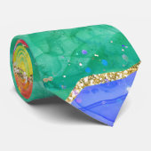 カラフル ブライト レインボー グリッター ゴールド アゲート ネクタイ (ロール)