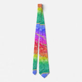 カラフル ブライト レインボー グリッター ゴールド アゲート ネクタイ (裏面)