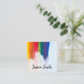 カラフル | ブラシストローク | アーティスト スクエア名刺 (スタンド正面)